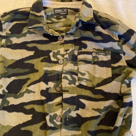O’Neill fleece warm button down shirt Sz L - Picture 3 of 5